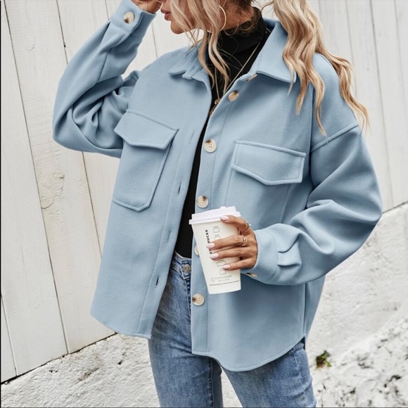 Boho brown boyfriend oversized button jacket shacket - Picture 13 of 15